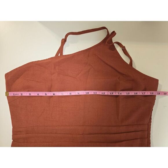 NWT PRETTYGARDEN Spaghetti Strap Wide Leg Crop Jumpsuit Brick Color Size XL - Picture 9 of 13